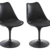Lot De 2 Chaises En Polypropylène, Simili Et Métal - Noir - XAFY -Magasin de meubles de restaurant chaise 12353245