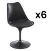 Lot De 6 Chaises En Polypropylène, Simili Et Métal - Noir - XAFY 2 Lot De 6 Chaises En Polypropylène, Simili Et Métal - Noir - XAFY -Magasin de meubles de restaurant chaise 12353271