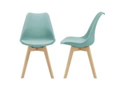 Lot De 2 Chaises Siège De Salle à Manger Cuisine Scandinave Synthétique Hêtre 81 Cm Vert 03_0002771