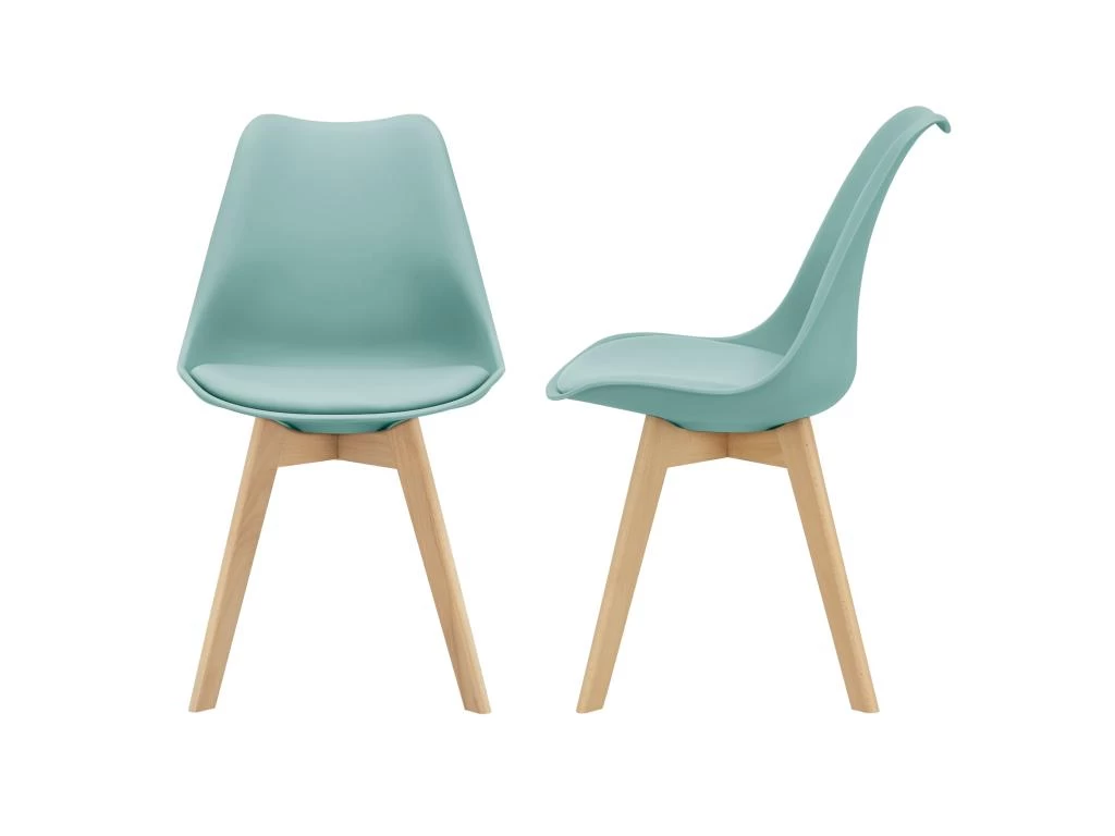 Lot De 2 Chaises Siège De Salle à Manger Cuisine Scandinave Synthétique Hêtre 81 Cm Vert 03_0002771 3 Lot De 2 Chaises Siège De Salle à Manger Cuisine Scandinave Synthétique Hêtre 81 Cm Vert 03_0002771