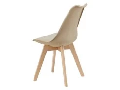 Lot De 2 Chaises De Salle à Manger Scandinave Siège Cuisine Plastique Synthétique Hêtre 81 Cm Beige 03_0002767 -Magasin de meubles de restaurant chaise 12384253