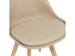 Lot De 2 Chaises De Salle à Manger Scandinave Siège Cuisine Plastique Synthétique Hêtre 81 Cm Beige 03_0002767 -Magasin de meubles de restaurant chaise 12384255