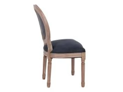 EMIA - Lot De 2 Chaises Médaillon Bois Et Tissu Anthrcite -Magasin de meubles de restaurant chaise 12401331