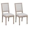 EMIA - Lot De 2 Chaises Dossier Rectangulaire Tissu Blanc -Magasin de meubles de restaurant chaise 12401777