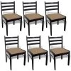 Lot De 6 Chaises De Salle à Manger Cuisine Design Classique Bois Solide Et Velours Marron CDS022558