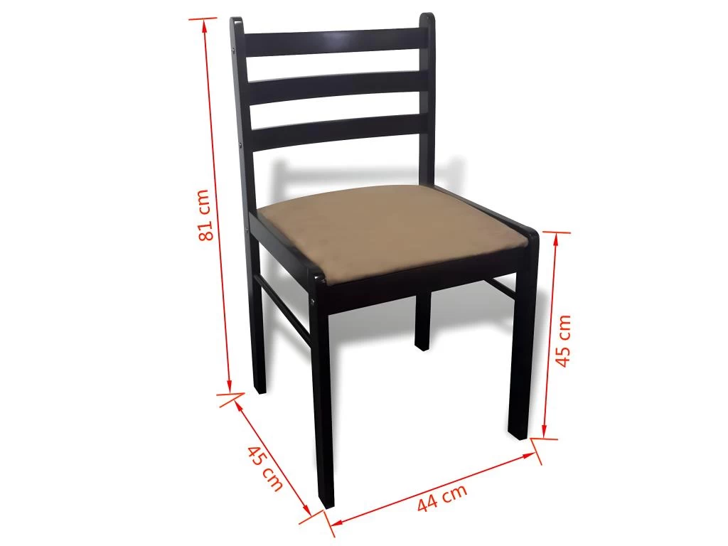 Lot De 6 Chaises De Salle à Manger Cuisine Design Classique Bois Solide Et Velours Marron CDS022558 6 Lot De 6 Chaises De Salle à Manger Cuisine Design Classique Bois Solide Et Velours Marron CDS022558 – Image 4