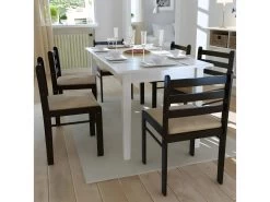 Lot De 6 Chaises De Salle à Manger Cuisine Design Classique Bois Solide Et Velours Marron CDS022558 11 Lot De 6 Chaises De Salle à Manger Cuisine Design Classique Bois Solide Et Velours Marron CDS022558 -Magasin de meubles de restaurant chaise 12441637