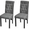 Lot De 2 Chaises De Salle à Manger Cuisine Design Moderne Et Confortable Gris Clair Tissu CDS020476