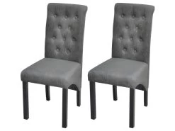 Lot De 2 Chaises De Salle à Manger Cuisine Design Moderne Et Confortable Gris Clair Tissu CDS020476