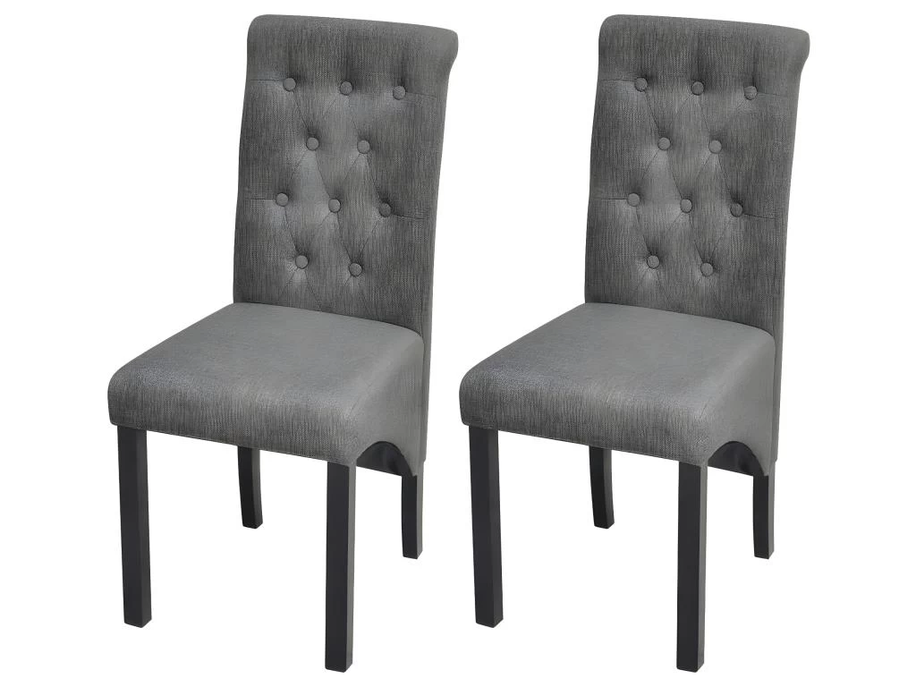Lot De 2 Chaises De Salle à Manger Cuisine Design Moderne Et Confortable Gris Clair Tissu CDS020476 3 Lot De 2 Chaises De Salle à Manger Cuisine Design Moderne Et Confortable Gris Clair Tissu CDS020476