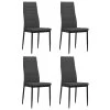 Lot De 4 Chaises De Salle à Manger Cuisine Cadre Métallique En Tissu Gris Foncé CDS021547 -Magasin de meubles de restaurant chaise 12442827