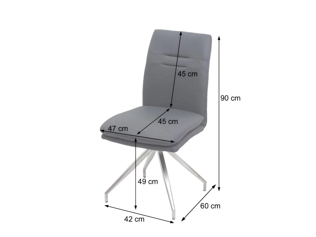 Lot De 2 Chaises De Salle à Manger Cuisine Design Moderne Acier Inoxydable Et Tissu Brossé Gris Foncé 04_0000242 7 Lot De 2 Chaises De Salle à Manger Cuisine Design Moderne Acier Inoxydable Et Tissu Brossé Gris Foncé 04_0000242 – Image 5