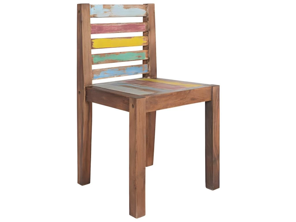 Lot De 4 Chaises De Salle à Manger Cuisine Bois De Récupération Solide Design Vintage CDS021332 4 Lot De 4 Chaises De Salle à Manger Cuisine Bois De Récupération Solide Design Vintage CDS021332 – Image 2