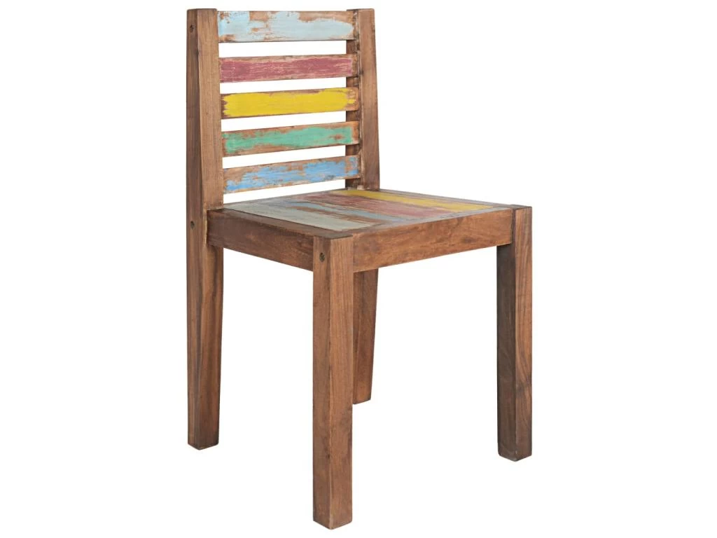 Lot De 2 Chaises De Salle à Manger Cuisine Design Vintage Bois De Récupération Solide CDS020286 4 Lot De 2 Chaises De Salle à Manger Cuisine Design Vintage Bois De Récupération Solide CDS020286 – Image 2