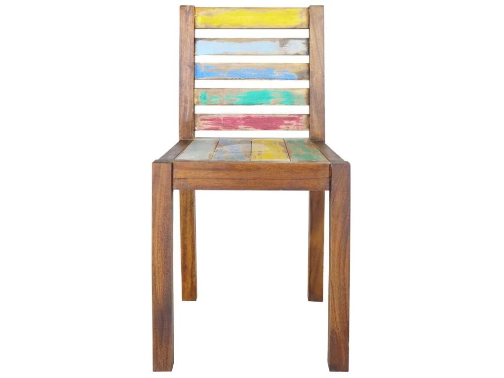 Lot De 2 Chaises De Salle à Manger Cuisine Design Vintage Bois De Récupération Solide CDS020286 5 Lot De 2 Chaises De Salle à Manger Cuisine Design Vintage Bois De Récupération Solide CDS020286 – Image 3