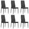 Lot De 6 Chaises De Salle à Manger Cuisine Design Contemporain Tissu Gris Foncé CDS022444