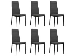 Lot De 6 Chaises De Salle à Manger Cuisine Design Contemporain Tissu Gris Foncé CDS022444