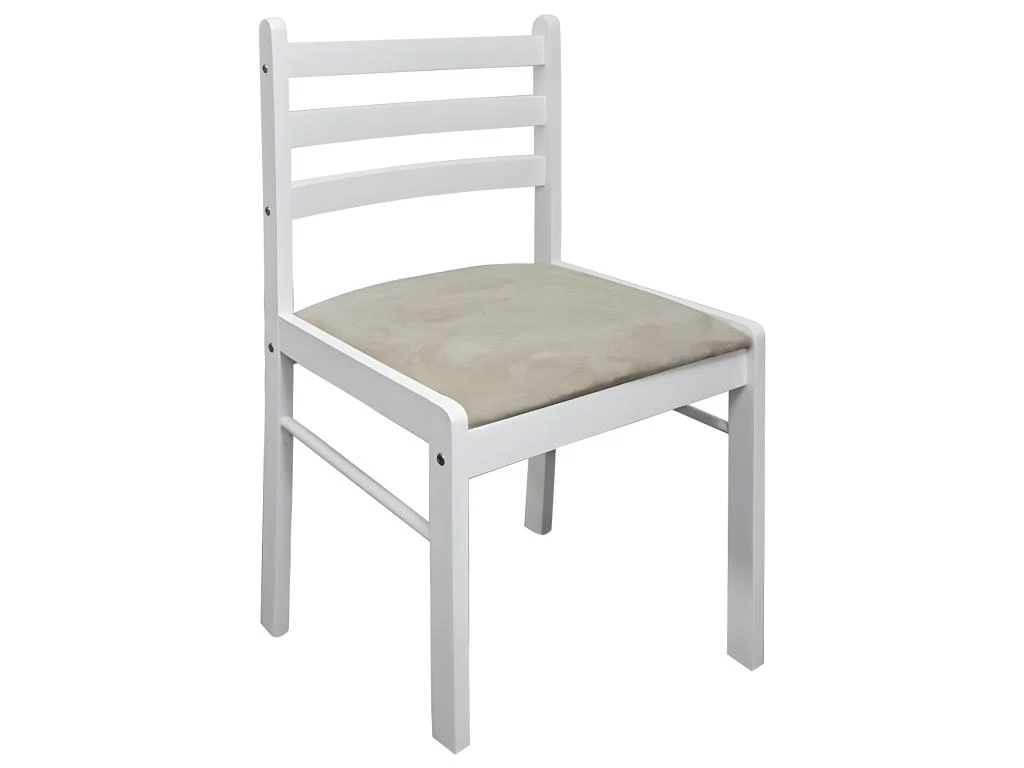Lot De 2 Chaises De Salle à Manger Cuisine Design Classique Hévéa Solide Et Velours Blanc CDS020170 5 Lot De 2 Chaises De Salle à Manger Cuisine Design Classique Hévéa Solide Et Velours Blanc CDS020170 – Image 3