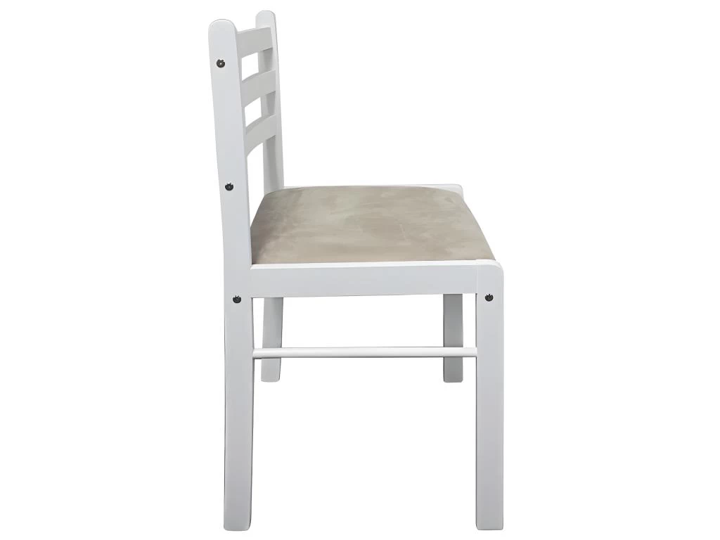 Lot De 2 Chaises De Salle à Manger Cuisine Design Classique Hévéa Solide Et Velours Blanc CDS020170 6 Lot De 2 Chaises De Salle à Manger Cuisine Design Classique Hévéa Solide Et Velours Blanc CDS020170 – Image 4