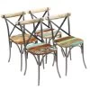 Lot De 4 Chaises De Salle à Manger Cuisine Design Industriel Bois De Récupération Solide CDS021330 -Magasin de meubles de restaurant chaise 12443593