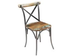 Lot De 4 Chaises De Salle à Manger Cuisine Design Industriel Bois De Récupération Solide CDS021330 -Magasin de meubles de restaurant chaise 12443595