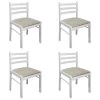 Lot De 4 Chaises De Salle à Manger Cuisine Design Classique Hévéa Solide Et Velours Blanc CDS021237 -Magasin de meubles de restaurant chaise 12443613