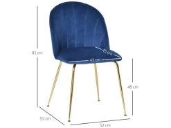 Lot De 2 Chaises Style Art-déco Dossier Strié Arrondi Piètement Métal Doré Incliné Effilé Velours Bleu Roi 9 Lot De 2 Chaises Style Art-déco Dossier Strié Arrondi Piètement Métal Doré Incliné Effilé Velours Bleu Roi -Magasin de meubles de restaurant chaise 12446425