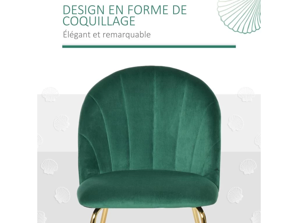 Lot De 2 Chaises Style Art-déco Dossier Strié Arrondi Piètement Métal Doré Incliné Effilé Velours Vert Sapin 7 Lot De 2 Chaises Style Art-déco Dossier Strié Arrondi Piètement Métal Doré Incliné Effilé Velours Vert Sapin – Image 5