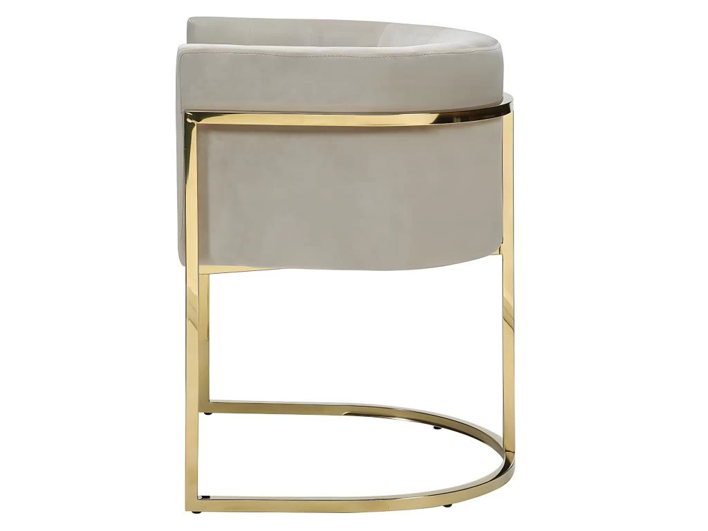 Lot De 2 Chaises Avec Accoudoirs - Velours Et Acier Inoxydable - Beige Et Doré - PERIA De Pascal MORABITO 7 Lot De 2 Chaises Avec Accoudoirs - Velours Et Acier Inoxydable - Beige Et Doré - PERIA De Pascal MORABITO – Image 5