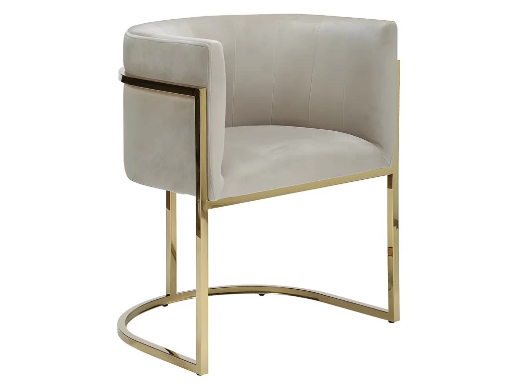 Lot De 2 Chaises Avec Accoudoirs - Velours Et Acier Inoxydable - Beige Et Doré - PERIA De Pascal MORABITO 5 Lot De 2 Chaises Avec Accoudoirs - Velours Et Acier Inoxydable - Beige Et Doré - PERIA De Pascal MORABITO – Image 3