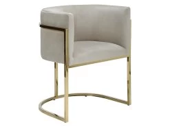 Lot De 6 Chaises Avec Accoudoirs - Velours Et Acier Inoxydable - Beige Et Doré - PERIA De Pascal MORABITO 13 Lot De 6 Chaises Avec Accoudoirs - Velours Et Acier Inoxydable - Beige Et Doré - PERIA De Pascal MORABITO -Magasin de meubles de restaurant chaise 12586481