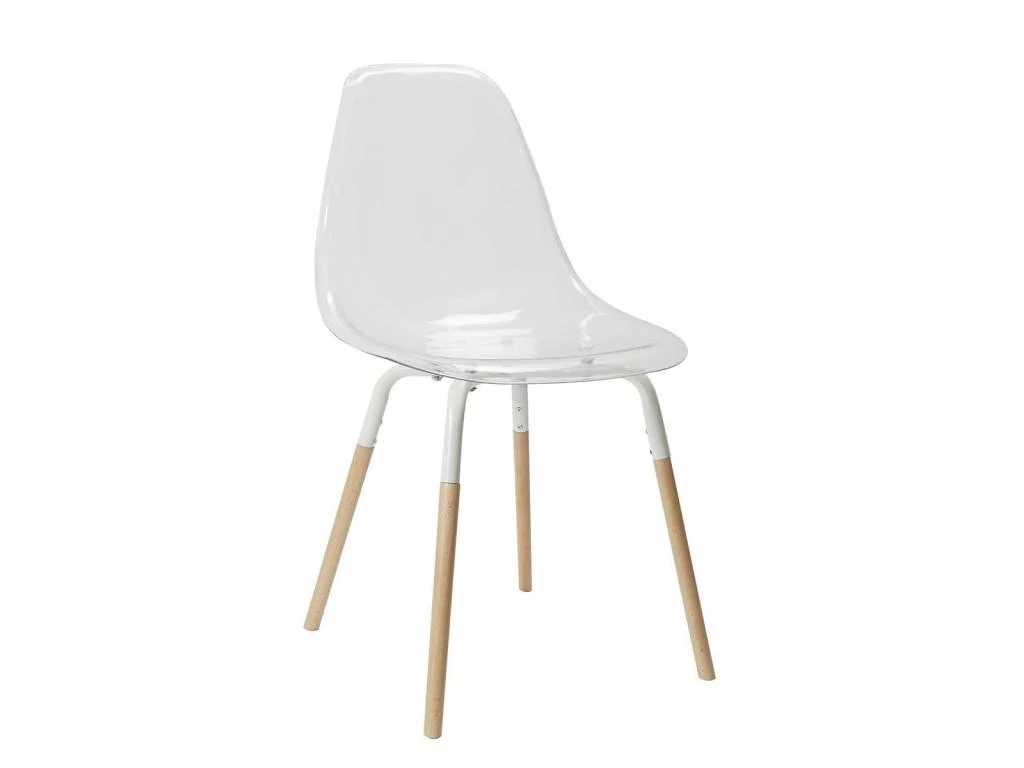 FLUK - Lot De 6 Chaises Transparentes Piétement Bois 5 FLUK - Lot De 6 Chaises Transparentes Piétement Bois – Image 3