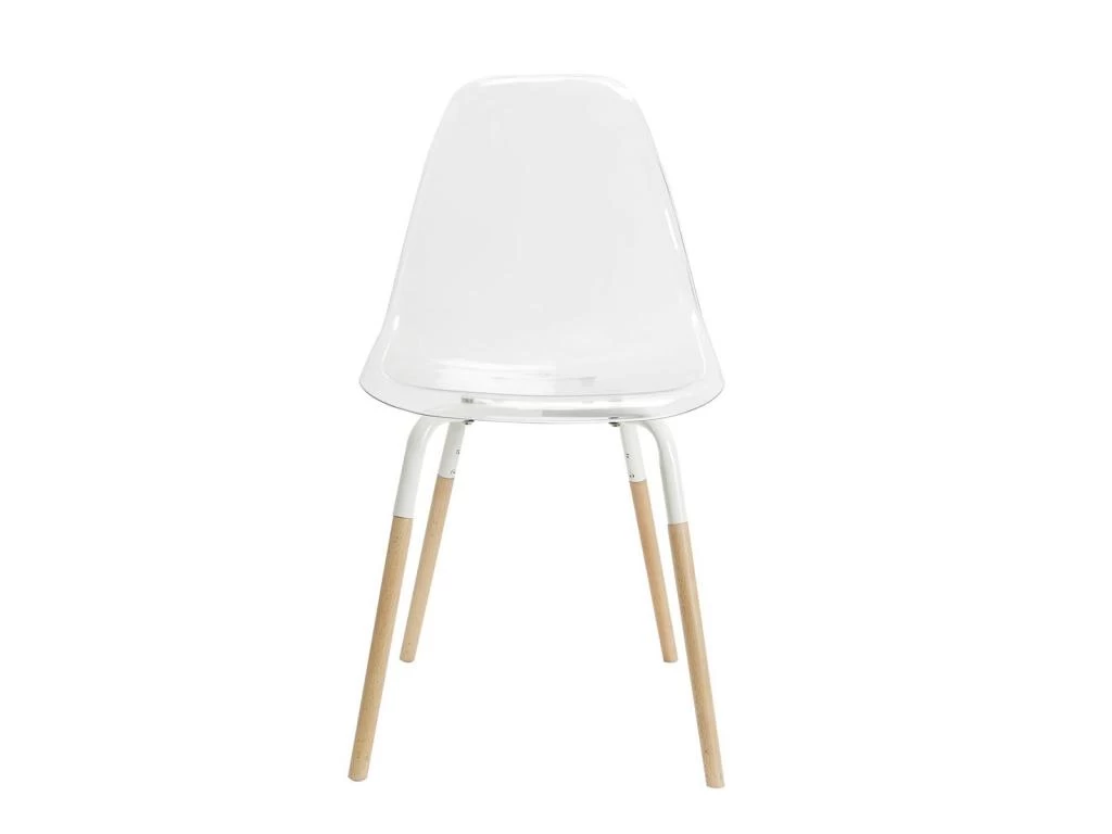 FLUK - Lot De 6 Chaises Transparentes Piétement Bois 7 FLUK - Lot De 6 Chaises Transparentes Piétement Bois – Image 5