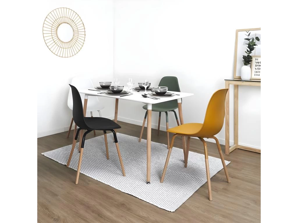 FLUK - Lot De 2 Chaises Polypropylène Blanc Et Bois 7 FLUK - Lot De 2 Chaises Polypropylène Blanc Et Bois – Image 5