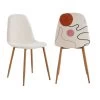 WAP - Lot De 2 Chaises Motifs Colorés Pieds Effet Bois -Magasin de meubles de restaurant chaise 12600005