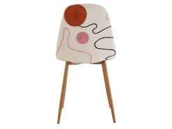 WAP - Lot De 2 Chaises Motifs Colorés Pieds Effet Bois -Magasin de meubles de restaurant chaise 12600011