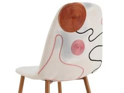 WAP - Lot De 2 Chaises Motifs Colorés Pieds Effet Bois -Magasin de meubles de restaurant chaise 12600013