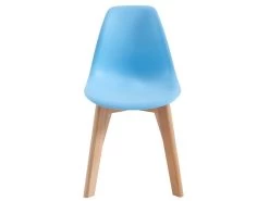Lot De 2 Chaises Enfant En Polypropylène Et Hêtre - Bleu - LILINOU -Magasin de meubles de restaurant chaise 12610989