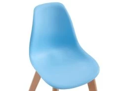 Lot De 2 Chaises Enfant En Polypropylène Et Hêtre - Bleu - LILINOU -Magasin de meubles de restaurant chaise 12610993