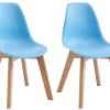 Lot De 2 Chaises Enfant En Polypropylène Et Hêtre - Bleu - LILINOU -Magasin de meubles de restaurant chaise 12611003