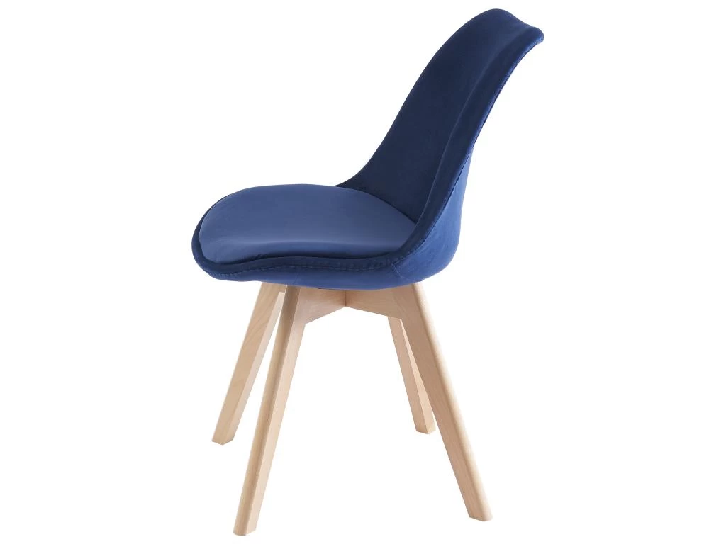 Lot De 2 Chaises En Velours Et Hêtre - Bleu - JODY 7 Lot De 2 Chaises En Velours Et Hêtre - Bleu - JODY – Image 5