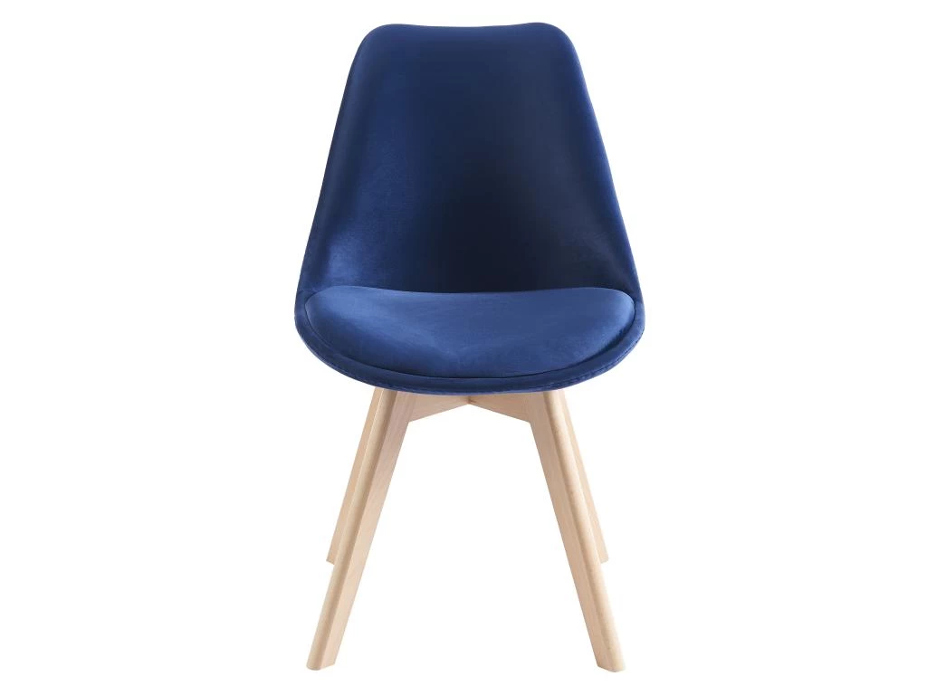 Lot De 2 Chaises En Velours Et Hêtre - Bleu - JODY 5 Lot De 2 Chaises En Velours Et Hêtre - Bleu - JODY – Image 3