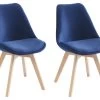 Lot De 2 Chaises En Velours Et Hêtre - Bleu - JODY -Magasin de meubles de restaurant chaise 12618817