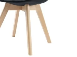 Lot De 6 Chaises En Velours Et Hêtre - Noir - JODY -Magasin de meubles de restaurant chaise 12619081