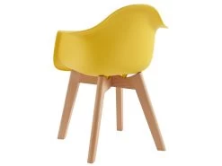 Lot De 2 Chaises Enfant Avec Accoudoirs En Polypropylène Et Hêtre - Jaune - POUPINETTE -Magasin de meubles de restaurant chaise 12653981