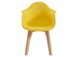 Lot De 2 Chaises Enfant Avec Accoudoirs En Polypropylène Et Hêtre - Jaune - POUPINETTE -Magasin de meubles de restaurant chaise 12653983