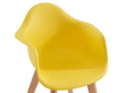 Lot De 2 Chaises Enfant Avec Accoudoirs En Polypropylène Et Hêtre - Jaune - POUPINETTE -Magasin de meubles de restaurant chaise 12653985