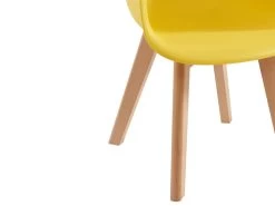 Lot De 2 Chaises Enfant Avec Accoudoirs En Polypropylène Et Hêtre - Jaune - POUPINETTE -Magasin de meubles de restaurant chaise 12653989