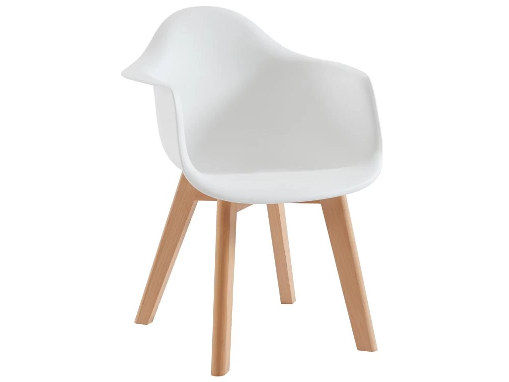 Lot De 2 Chaises Enfant Avec Accoudoirs En Polypropylène Et Hêtre - Blanc - POUPINETTE 6 Lot De 2 Chaises Enfant Avec Accoudoirs En Polypropylène Et Hêtre - Blanc - POUPINETTE – Image 4
