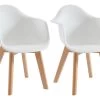 Lot De 2 Chaises Enfant Avec Accoudoirs En Polypropylène Et Hêtre - Blanc - POUPINETTE